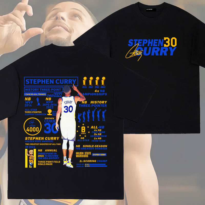 Curry Glory Long-Staple Cotton Pure Cotton Short-Sleeve T-Shirt Summer Sports Half-Sleeve Clothing Curry Short-Sleeve