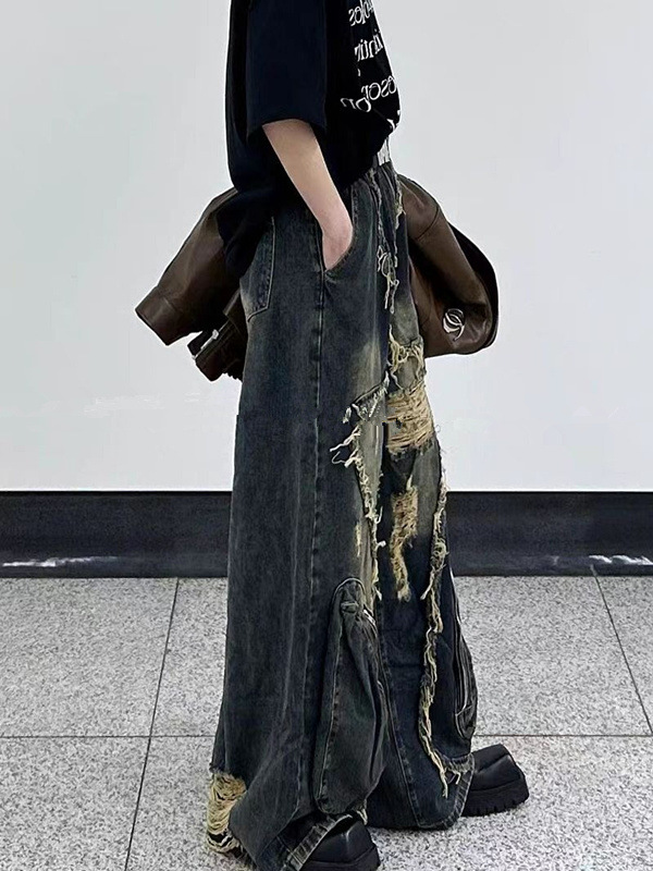 Quasten-Finish der Jeans