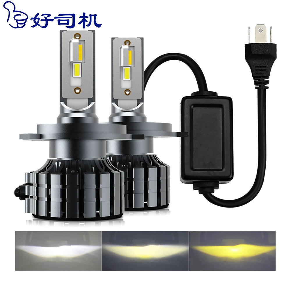 L7 трёхцветные LED-автомобильные фары h4 LED головной свет h11LED лампа трёхцветная двухцветная езда мигание прямой поставщик