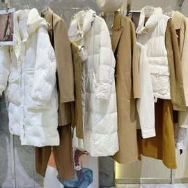 24冬款南耳宽松洋气加厚90白鸭绒羽绒服上衣针织衫实体店直播尾货