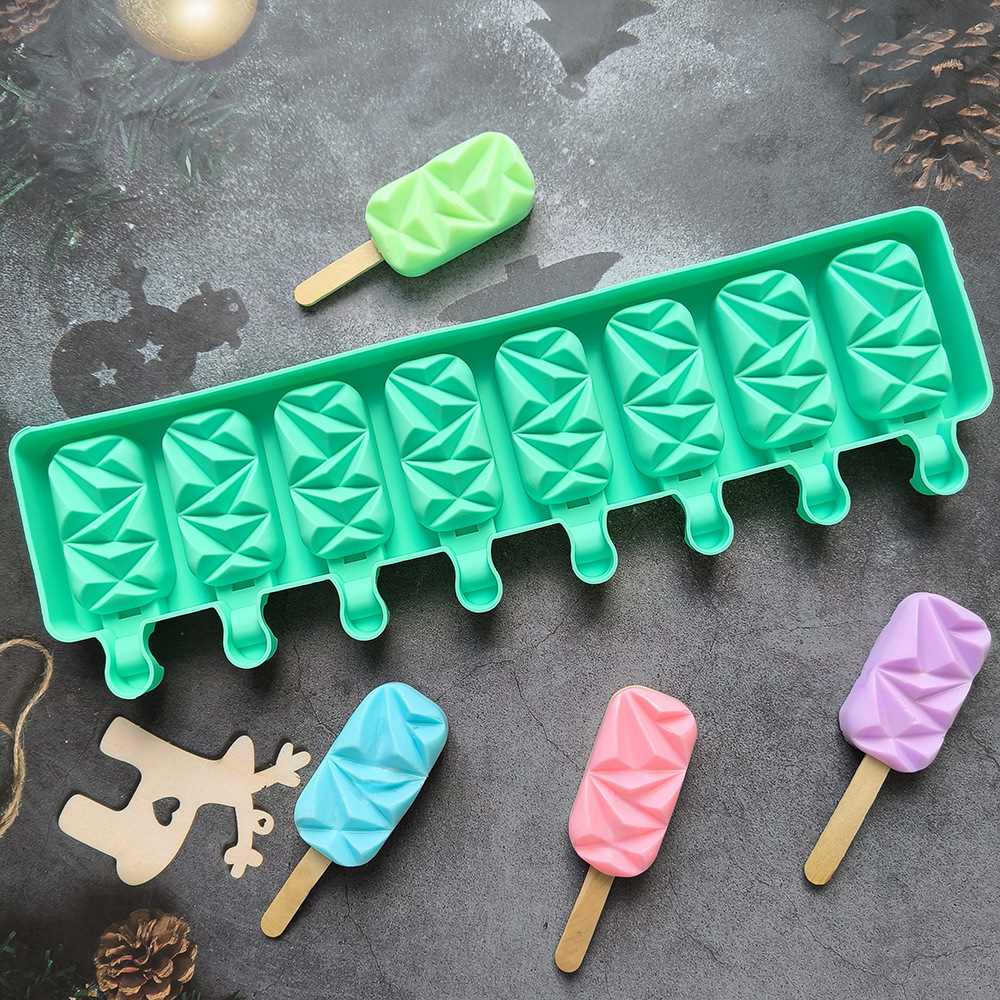 Creativo diamante helado molde de silicona 3D helado molde de horneado de chocolate molde de helado de verano molde 484