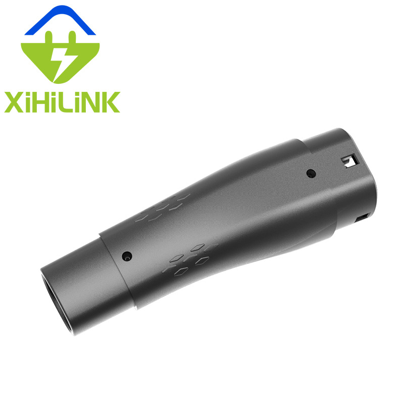 Tesla Gun-Style Connector to European Standard Ac Charging Station Adapter, Car Ev Adapter Connector, Electric Vehicle Conversion Head