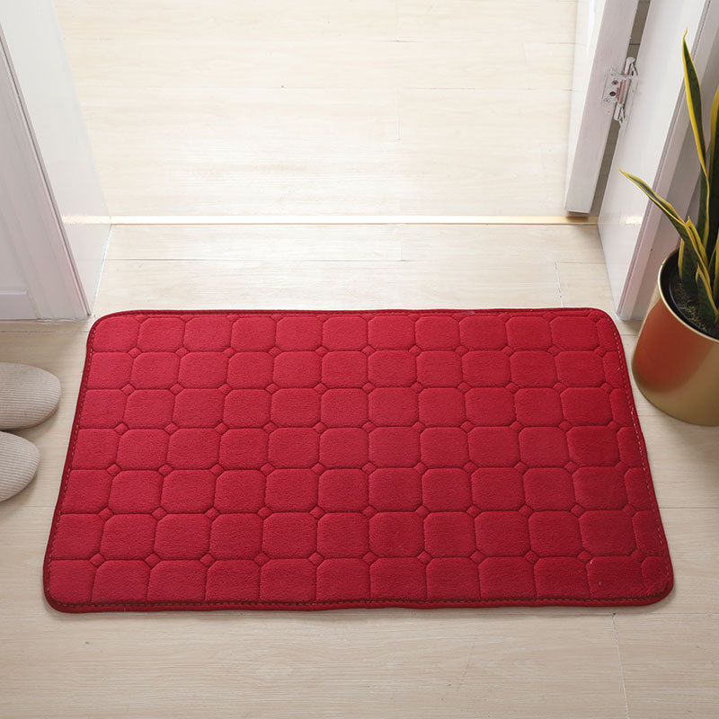 1.6cmサンゴの毛の記憶綿の浴室のマットの入り口のドアのじゅうたんのマットの台所の浴室の吸水のドアのマットのマットのマット