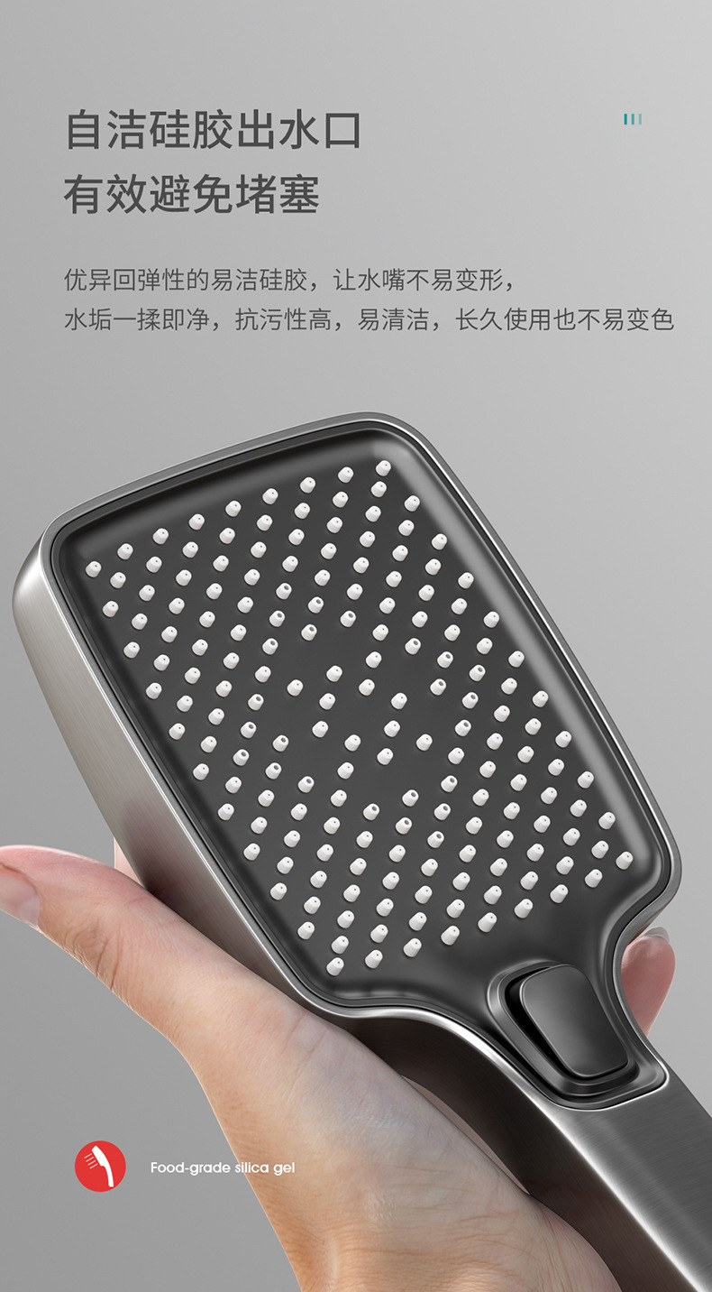 Modern new all-copper smart digital display shower head set, home bathroom shower head set, gun gray, pressurized undefined