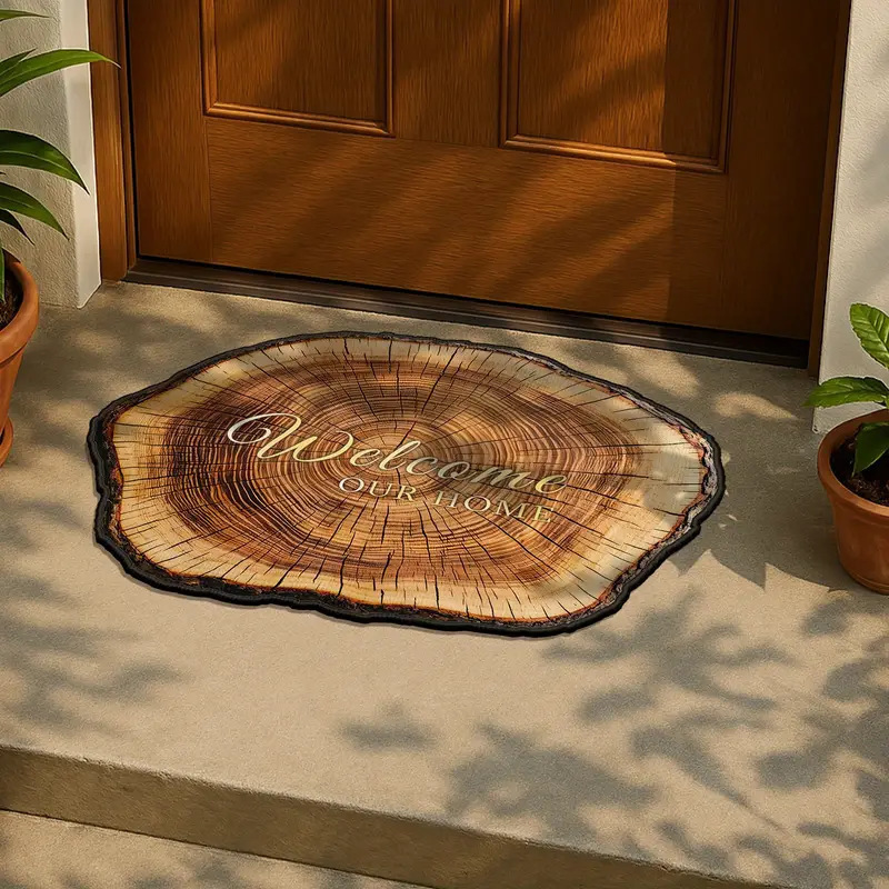 Cross-Border Log-Style Floor Mat Diatom Mud Bathroom Water-Absorbent Quick-Drying Bathroom Non-Slip Imitation Wood Grain Entrance Door Mat