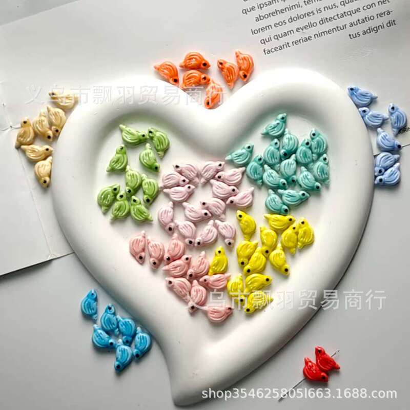 Colorful Bird Ceramic Beads Handmade DIY Accessories Bird-shaped Ceramic Beads Straight Hole Beads Necklace Bracelet Accessories