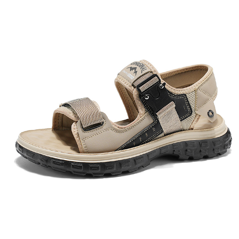 Sandalias romanas para hombres verano 2025 nuevo tipo de neumáticos antideslizantes con suela gruesa Velcro 2 - en - 1 sandálias de playa