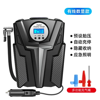Auto supplies car inflator automatic Hava nasosu - wired-digital-display-with-lights-black