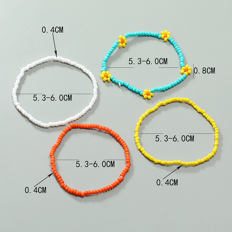 Flower Candy Color Rice Bead Simple Bracelet 4-piece Set Wholesale Jewelry Nihaojewelry display picture 4