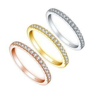 S925���y��ָŮ��18K��õ���ɫ��ʯ�Ž�һȦŮ�����荿���