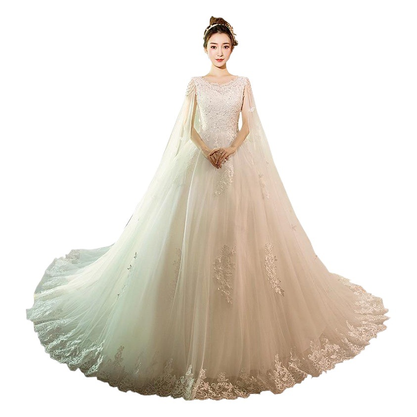 Vestido de novia ligero 2026, nuevo estilo, cola larga, vintage francés, estilo hada, Hepburn, adelgazante, para mujer image 1