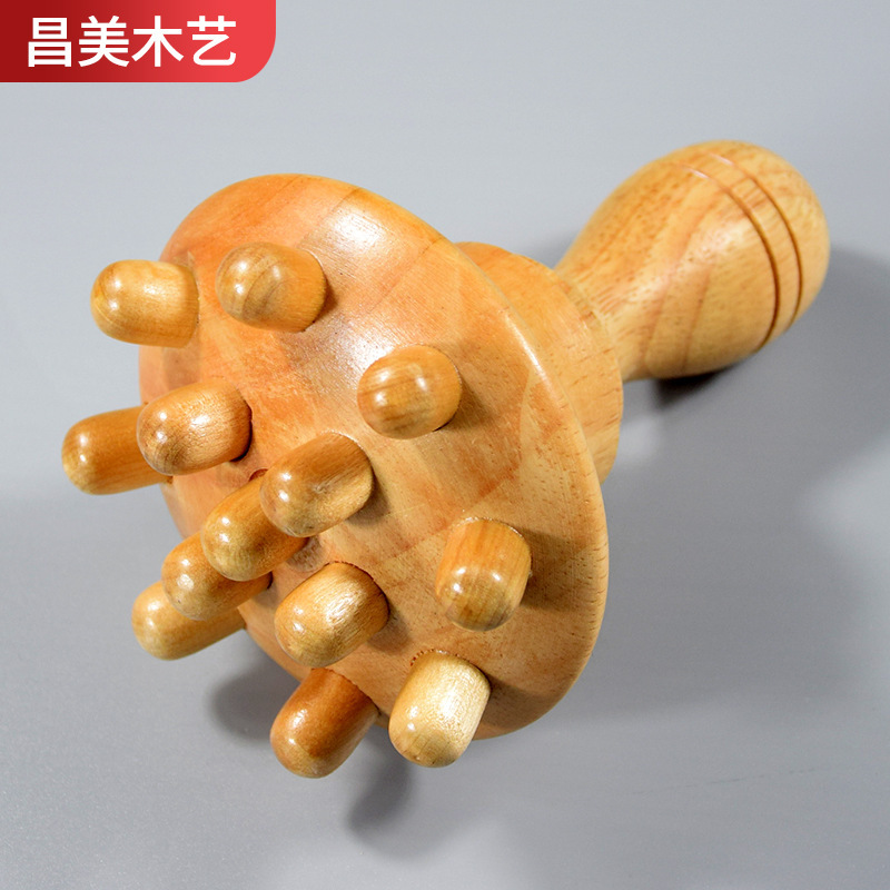 弾丸マッサージ器ケヤキマッサージ器木柄ツボマッサージ気嚢櫛経絡マッサージ器木製掻きコップ|undefined