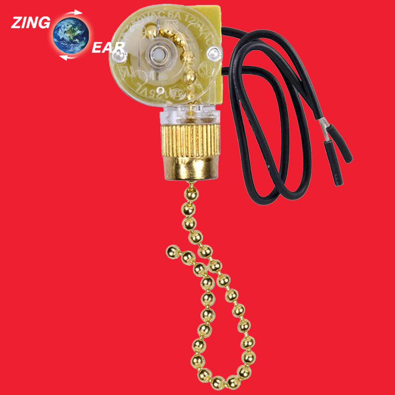 3V125A two-wire zipper switch ZE-109 CQC CSA certification ceiling lamp fan pendant light pull cord switch