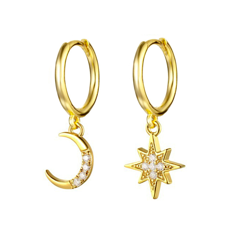Drop Earrings Classification 1 Pair Quantity 1 Pair Retro Star Moon Flower Copper Drop Earrings