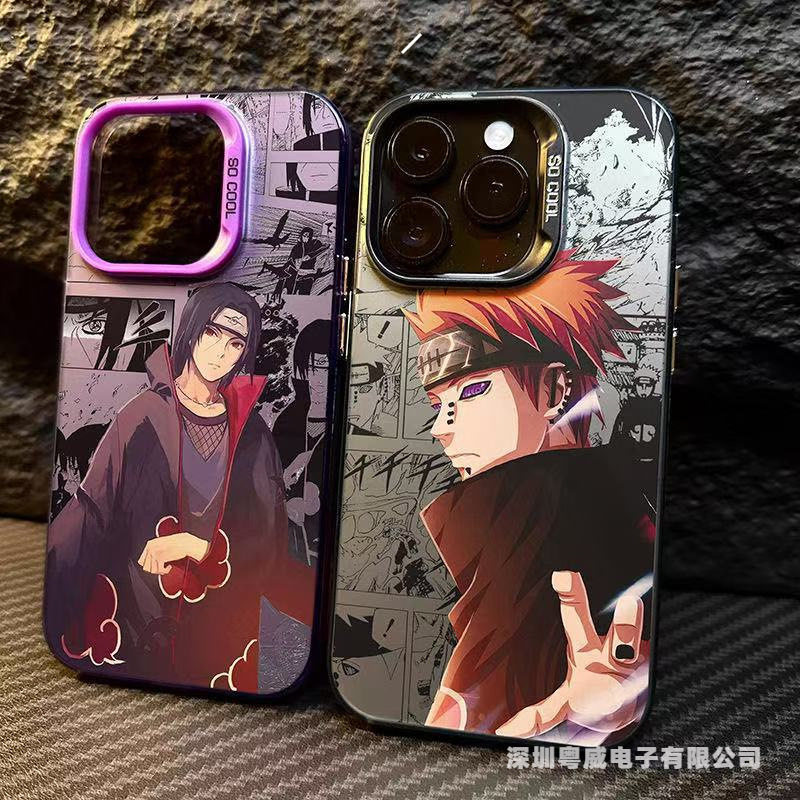 Naruto Akatsuki Itachi Suitable for Apple 17 Pro Max Phone Case iPhone 16/15/14 European and American Style 13 Color Silver 12 Anime
