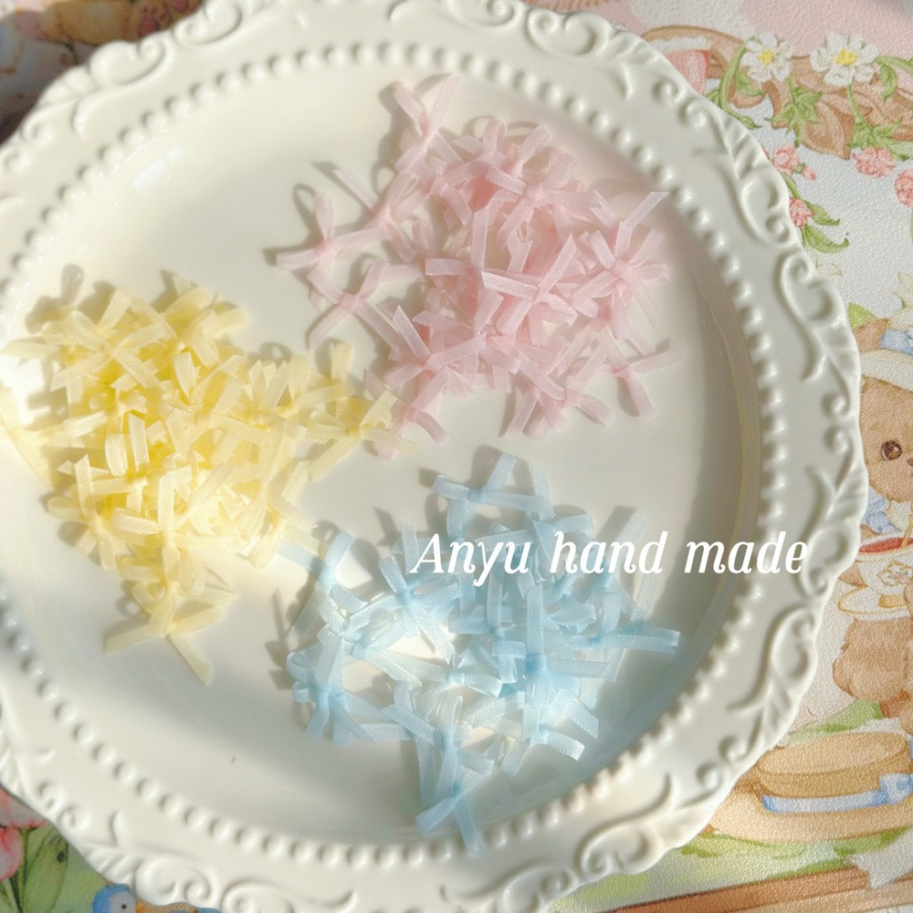 New Manicure Internet Celebrity Organza Ribbon Bow Ballet Shoes Comic Yarn Handmade Bow Jewelry Wholesale