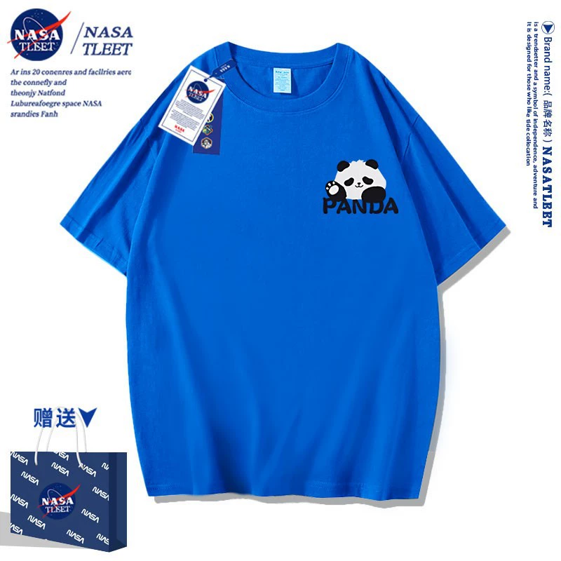 NASA-со брендовая новая милая национальная драгоценность панда стильный бренд с принтом детская/модная одежда лётний универсальный стиль ins топы крутые
