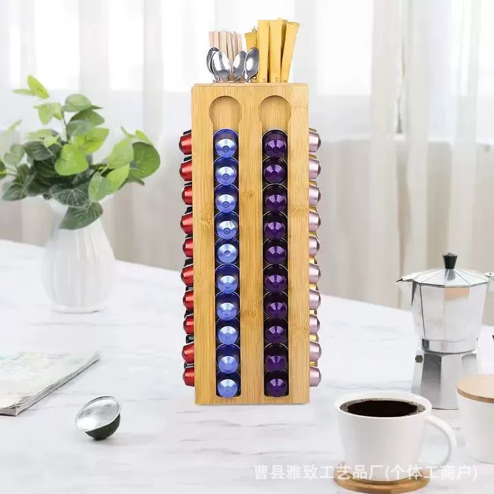 Деревянная вращающаяся капсула для хранения кофе держатель из цельного дерева многослойная кофейная капсула стенд водяной бар капсулы держатель капсулы
