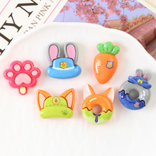 新款卡通动物城动漫树脂配件 手工diy发夹头绳钥匙扣饰品配饰材料