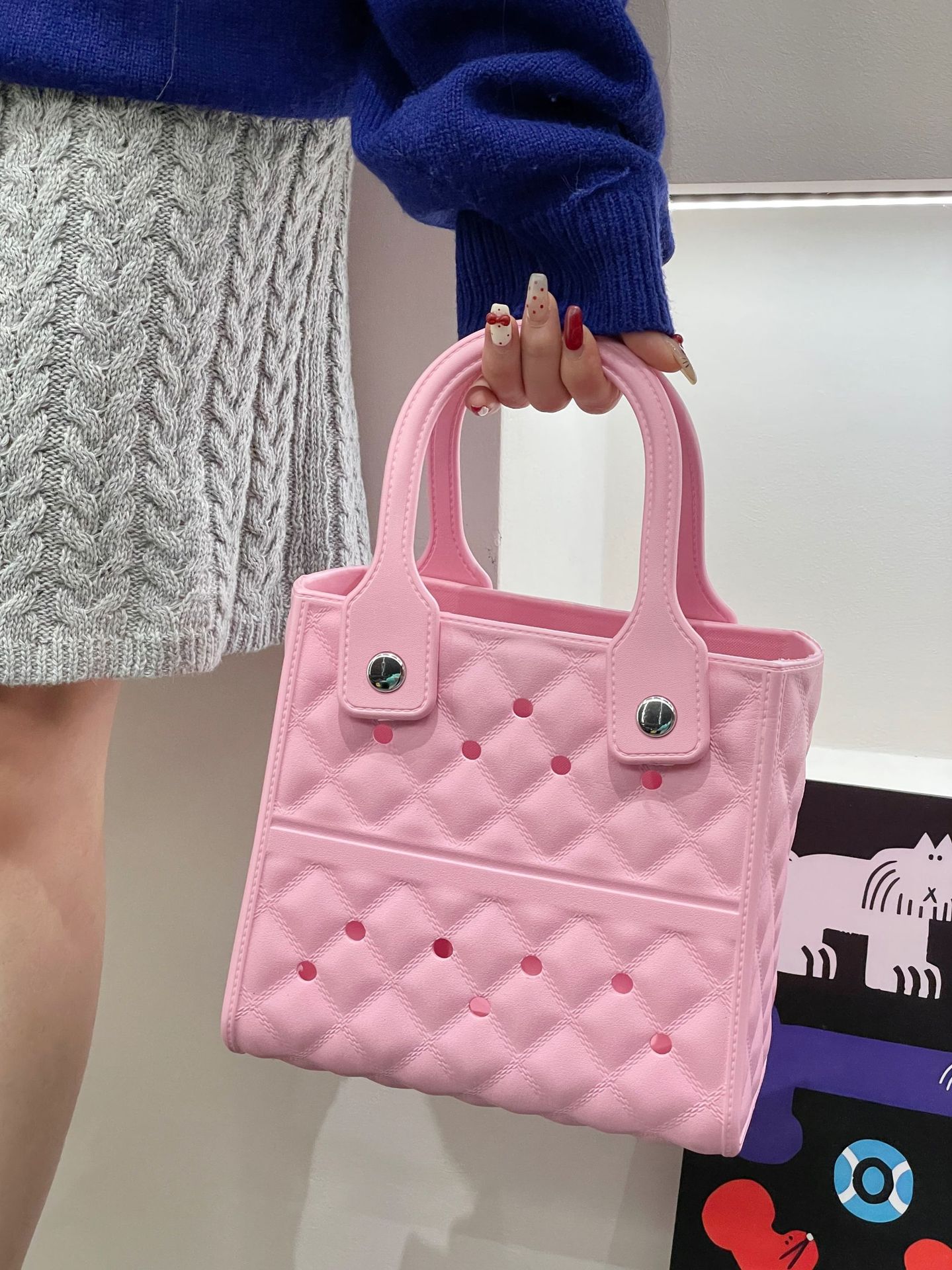684g Weight Open Closure Type Top Handle Strap Type Square Bag Bags Type Street Occasion EVA Material Solid Color Pattern All Seasons Season Women's Gender Streetwear Style Square Shape Women's EVA Solid Color Streetwear Square Open Square Bag 18