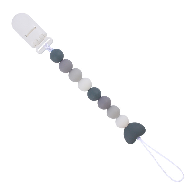 Bebé suministros chupete cadena creativa de dibujos animados amor cuentas de silicona mordedura cadena anti-gota molar Nuevo