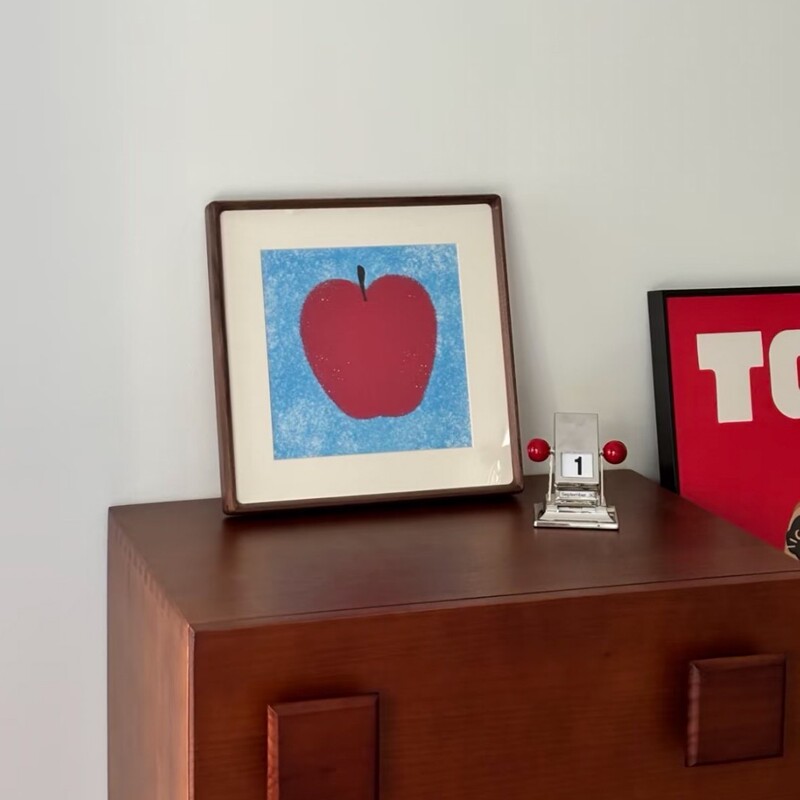 Black Walnut Apple An Xiao Red Book Same Style Solid Wood Photo Frame Good Meaning Antique Photo Ornaments Decorative Painting