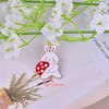 Cartoon rabbit with clove mushrooms, metal jewelry, pendant, earrings, accessory with accessories, Korean style, handmade