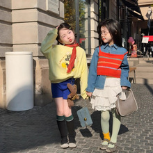 韩国女童针织吊带2026春夏季新款儿童ins背心女宝花边裙女童套装