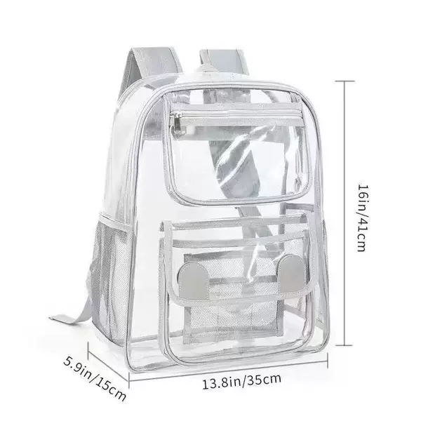 Cross-Border Amazon Backpack Pvc Backpack Fashion School Bag Large Capacity Transparent Student School Bag Storage Bag