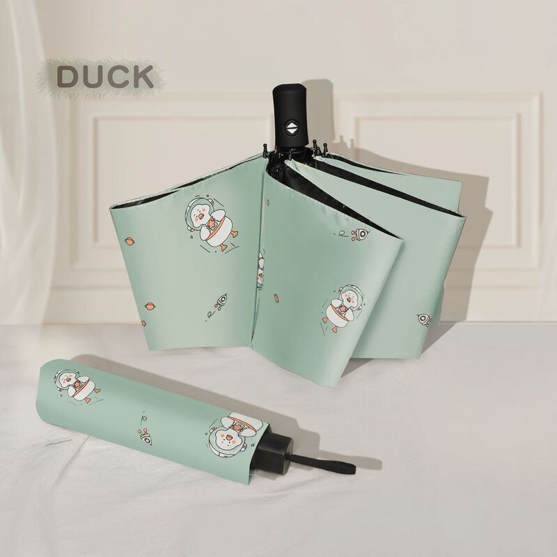 Umbrella, Anti-Uv Parasol, Sun Umbrella, Folding Umbrella, Small Fresh Vinyl Cartoon Animal, Rain or Shine Umbrella