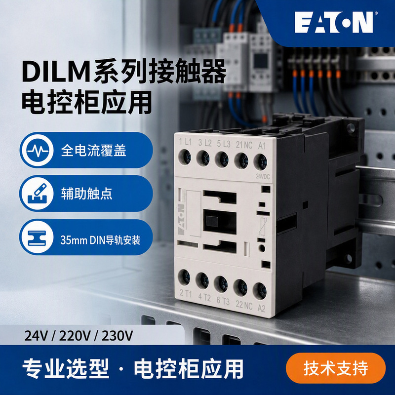 Eaton DILM40-11N230V power contactor, featuring excellent heat dissipation, is a premium motor control and distribution system