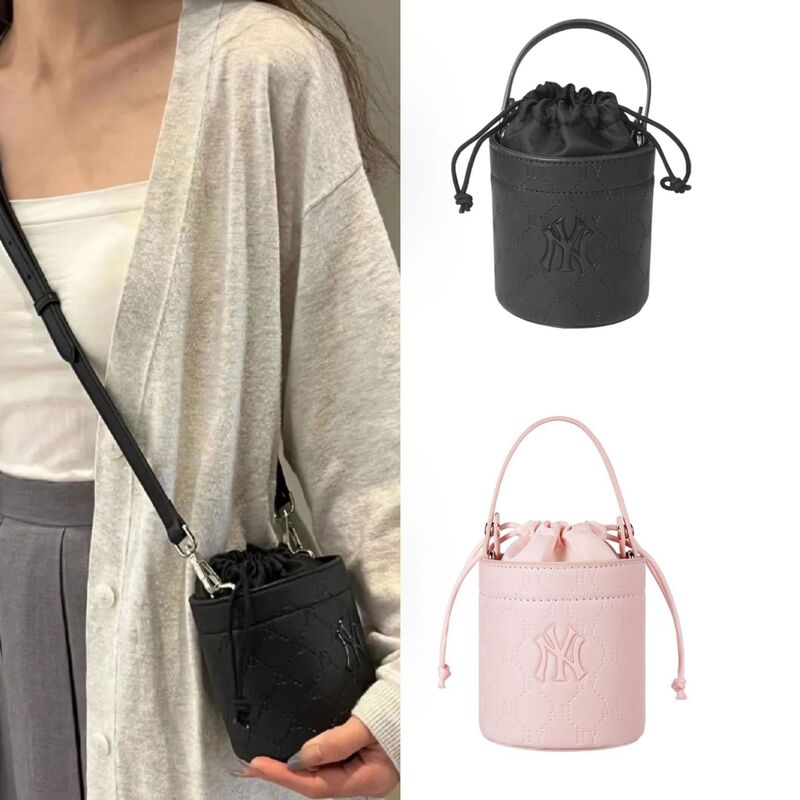 Mlb Perfume Bucket Bag Ny Letter Embossed Crossbody Bag Trendyy Detachable Shoulder Bag Handbag Cosmetic Bag