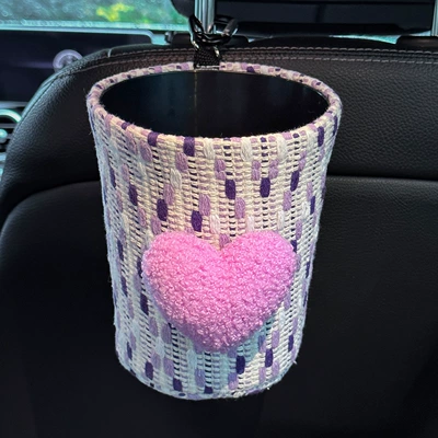 Type, 2026 New Model, Car tissue box/set - purple-love-trash-can