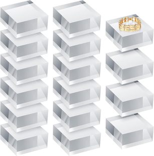 Transparent Acrylic Sheet Acrylic Square Display Block Transparent Polished Acrylic Jewelry Ring Display Base