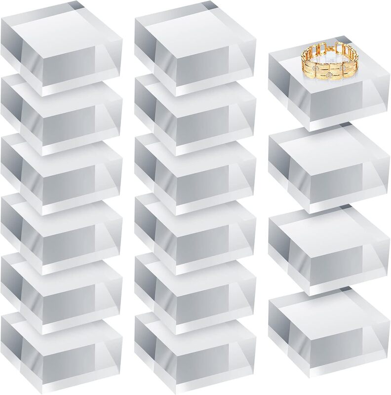 Transparent acrylic sheet acrylic square display block transparent polished acrylic jewelry ring display base