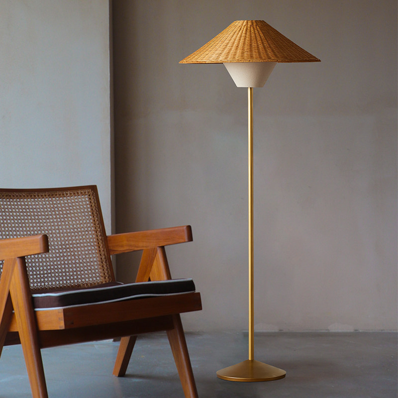 Japanese-Style Floor Lamp, Chinese-Style Rattan Art, Retro Living Room, Bedroom Bedside Lamp, Zen Tea Room, B&B Rattan Decorative Table Lamp
