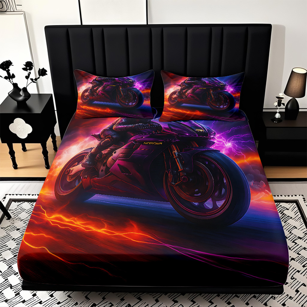 TEMU / JIT transfronterizo suave cama molida Kits cool motocicleta impresión digital HD se puede ajustar