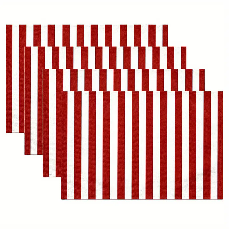 Transfronterizos lino almohadilla de mesa Aliexpress TEMU Amazon almohadilla de mesa cuadrada búfalo rojo almohadilla de Navidad Día de la Independencia