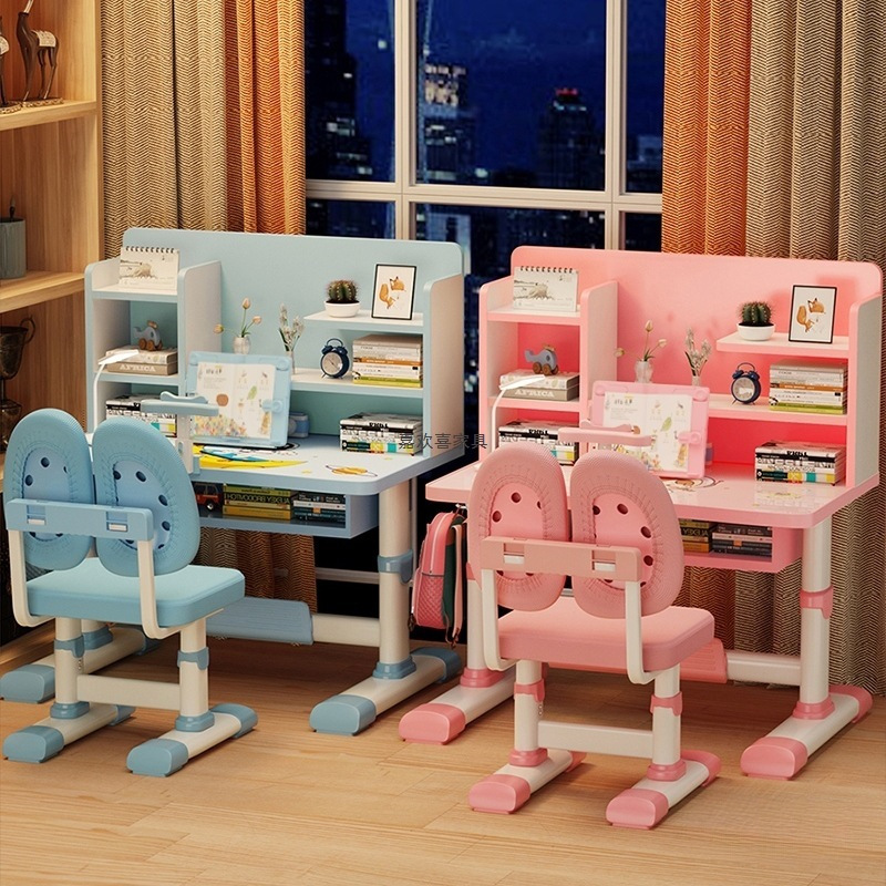 Children's Study Table Can Be Lifted and Lowered for Primary School Students' Homework Desk Writing Desk Table and Chair Set Boys and Girls Desks and Chairs