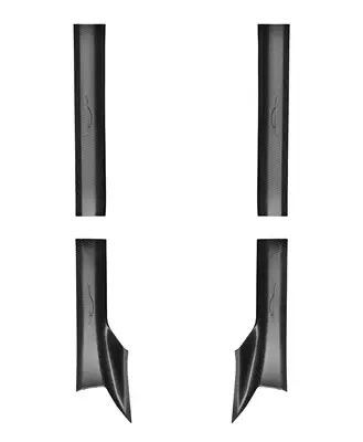 Dekorativ pedal başlıqları – Anti-Scratch Protective Plate - new-su7-dark-night-black-buckle-style-laser-engraved-door-sill-strip-set-of-four