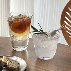 Ins風広口ガラスコーヒーカップ軽薄氷アメリカンラテカップシンプルカップカクテルカップ冷たい飲み物カップ