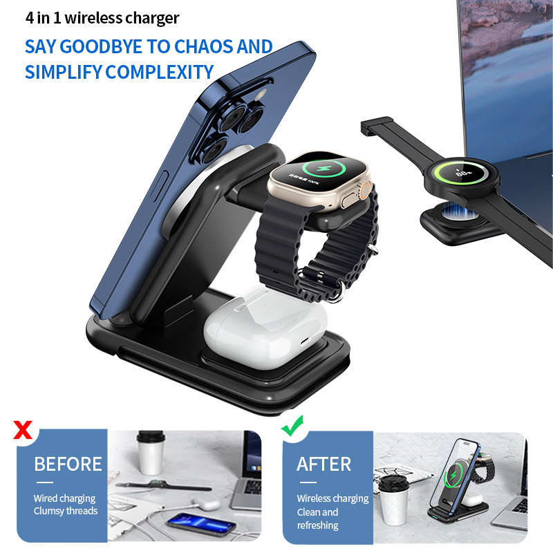 Multifunción en vivo plegable drama de persecución perezoso soporte magnético carga rápida auriculares de carga inalámbrica soporte para teléfono móvil cargador