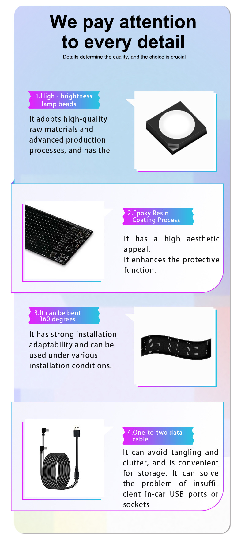 Truck Devil's Eye Led Lighting Soft Screen Car Truck Eye Light Bluetooth Dynamic Led Flexible Advertising Screen