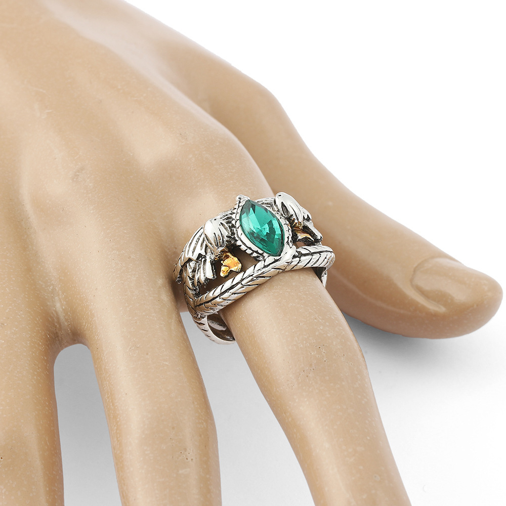 Anello signore degli anelli aragorn con pietre preziose uomo_voghion.com
