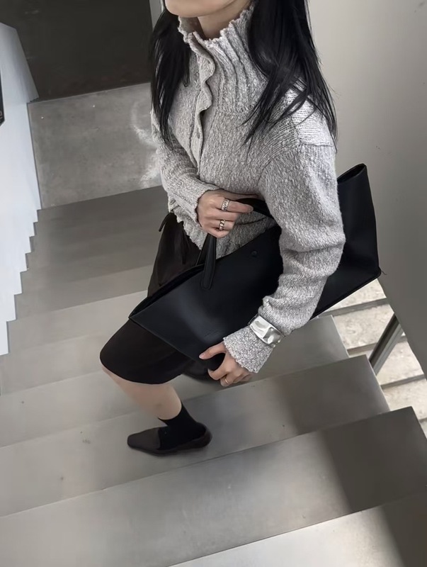 高端设计感时尚排扣高领两穿法羊毛针织开衫女秋冬叠穿打底毛衣|undefined