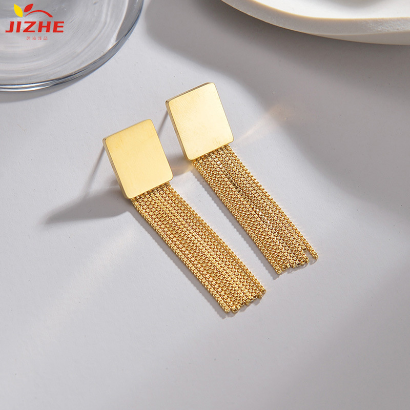 Fashionable geometric square elegant earrings