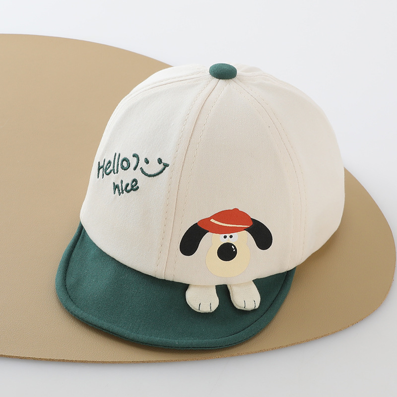 Sombreros para bebés primavera y otoño lindos dibujos animados perros suaves gorra de lengua primavera delgada gorra respirada para niños bebés