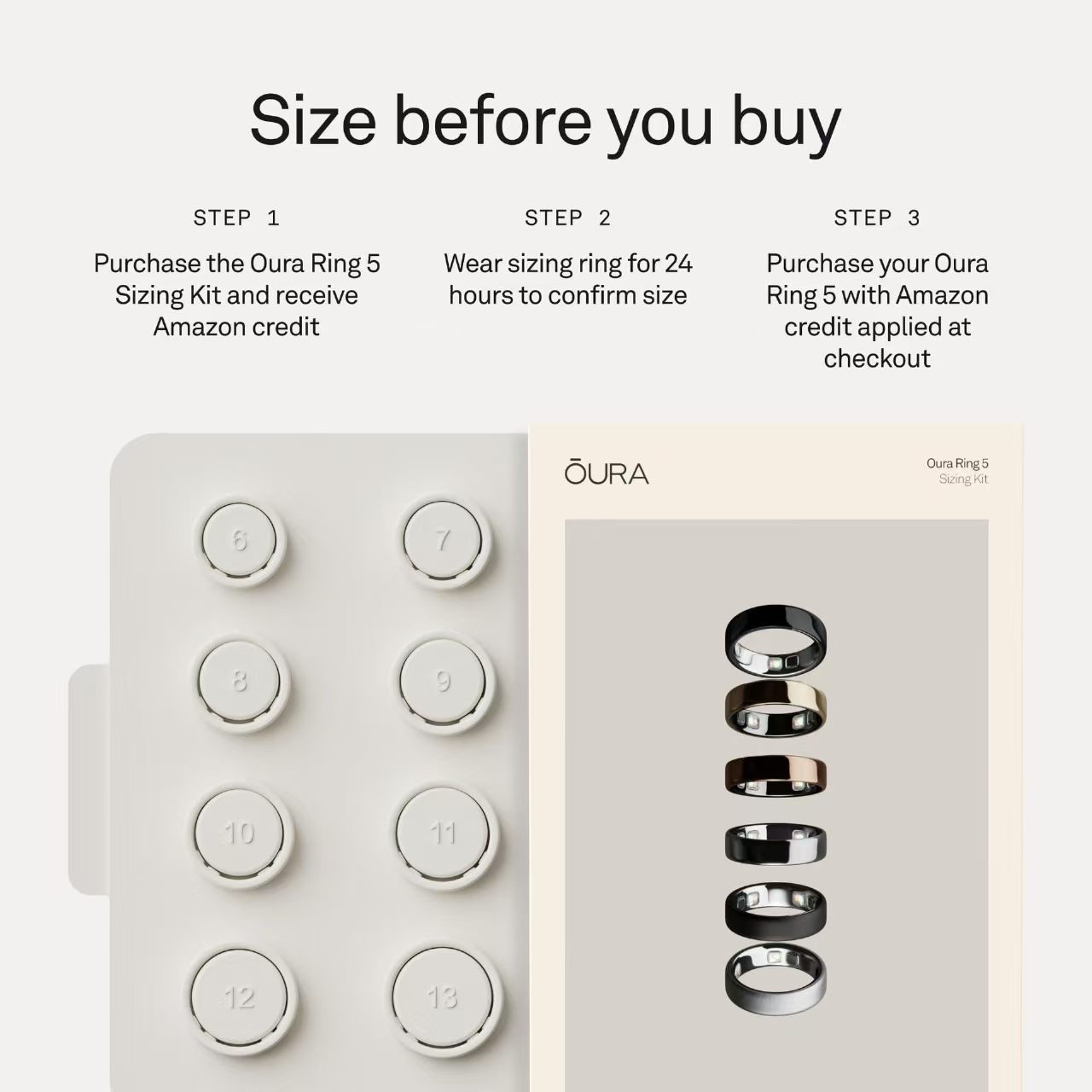 Amazon's new product Oura Ring 5 size kit, ring mold, protective case, unisex ring measuring tool