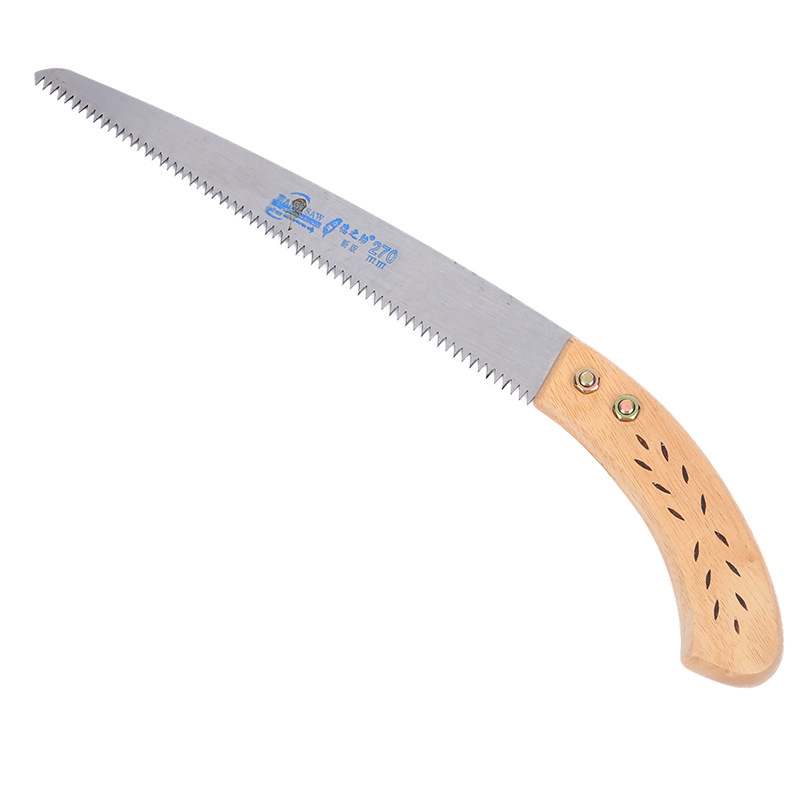 Sierras de árboles de frutas de stock de fábrica, sierras de corte para carpintería doméstica de mano, sierras de corte hechas a mano en relieve con mango de madera image 6