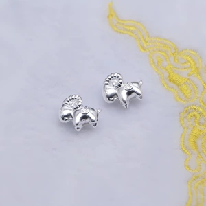 999 pure silver, Chinese-style coin charm, sheep-shaped 3D accessory, spacer bead for DIY beadwork, bracelet, necklace, and other jewelry